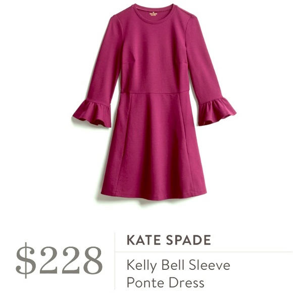 Kate Spade Maroon Bell Sleeve Dress with Pockets - Picture 4 of 6